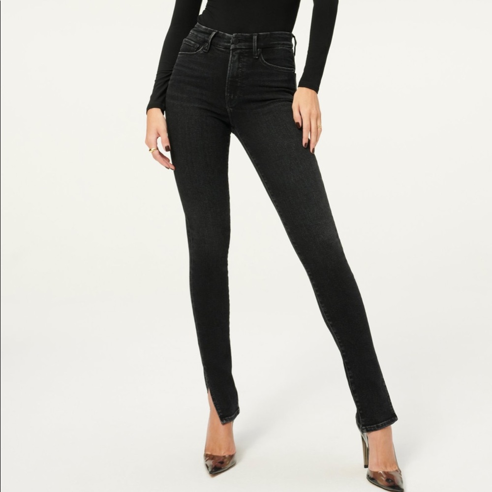 Good American side slit jeans